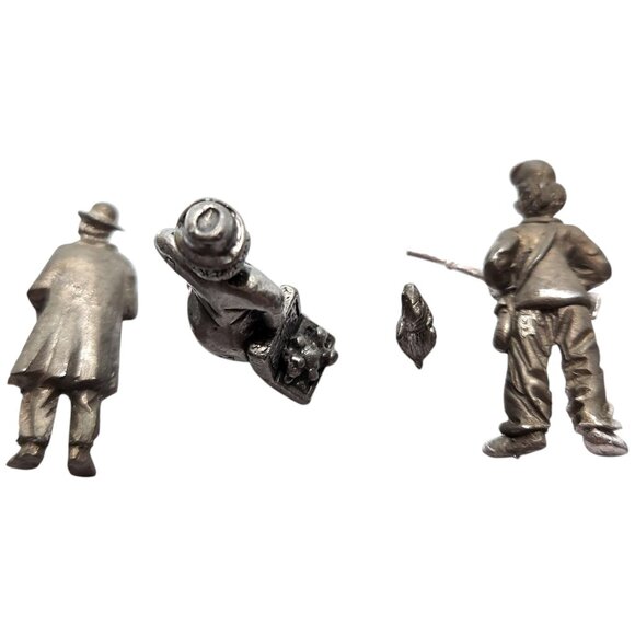 4 Vintage Pewter/Lead (?) Mini Figures Hunter Clown Man in Coat & Rabbit - Picture 3 of 10